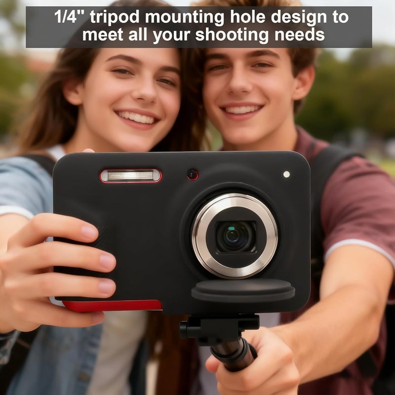 Frevyve Case for Kodak PIXPRO FZ55 Digital Camera Accessories, Soft Silicone Protective Case, Slim Fit Sleeve with Removable Lens Cover and Screen Protector, Lightweight, Anti-Scratch (Black) - Image 2